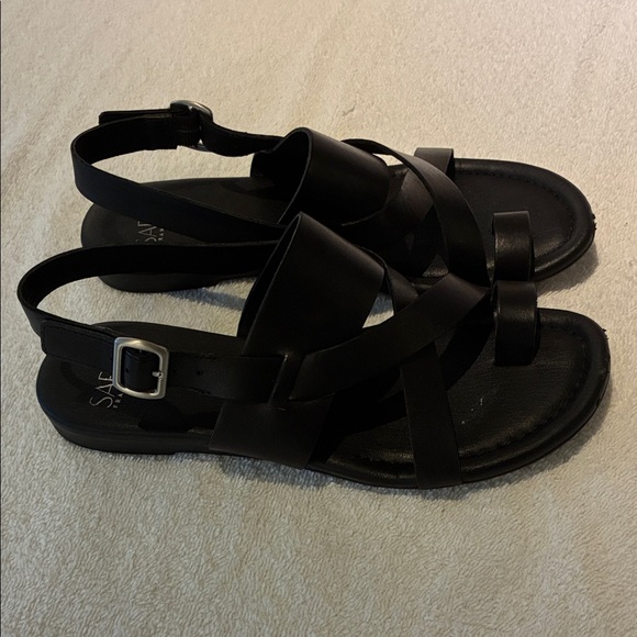 Franco Sarto Black Strappy Sandals, Size 7 1/2 - Picture 1 of 6